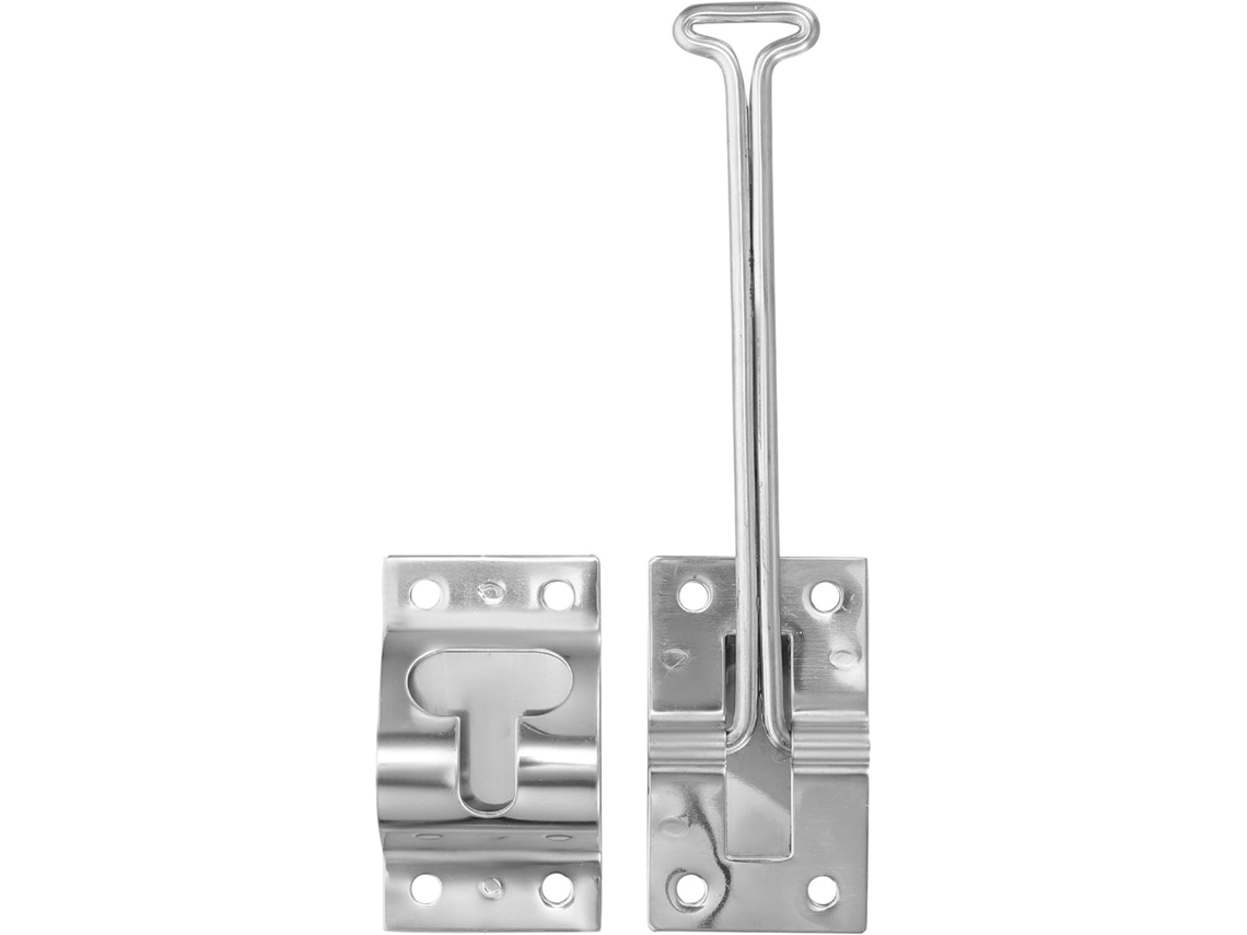 Porta reforçada de 15 cm para autocaravana, fabricada em metal, com suporte para recuo traseiro.