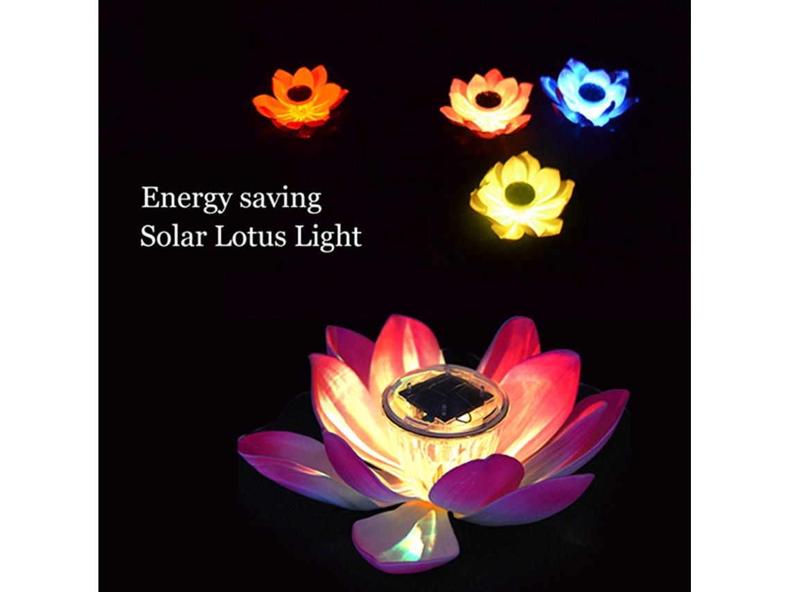 Lâmpada De Flor Flutuante Solar De Led Com Mudança De Cor Para Piscina Jardim
