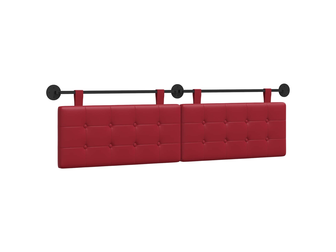 Conjunto 1 Cabeceira Suspensa Vidaxl Vermelho Couro Sintético (190 X 55 X 5 Cm)