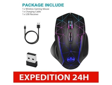 Novo Mouse para Jogos Sem Fio Recarregável Led Gamer Pc Silencioso Ergonômico ISONIX