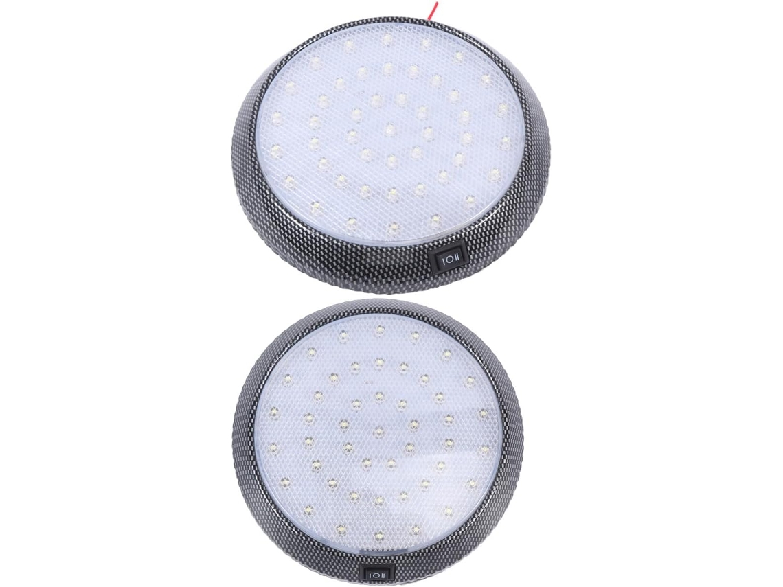 Conjunto De 2 Luzes De Teto Led Para Carro, 46 Luzes Brancas, Formato Redondo