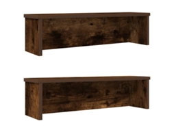 vidaXL Racks de cozinha empilhável 2 pcs carvalho defumado 60x15x16 cm