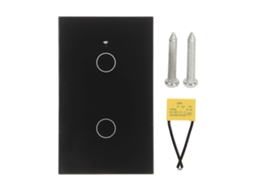 Interruptor Inteligente De Toque 2 Gang Com Rf433, 90-260v, Universal, Preto