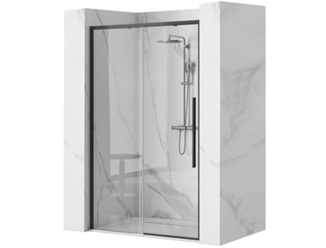 Porta De Chuveiro Rea Solar 90 Black