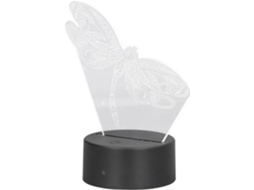 Luminária Noturna Led 3d Dragonfly Em Acrílico Com 7 Cores, Controle