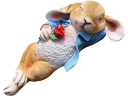 Estatueta, Escultura em Resina, Deitada, Segurando um Animal Estátuas para Uso Externo, 30 Cm para Decoração de CHABERLU