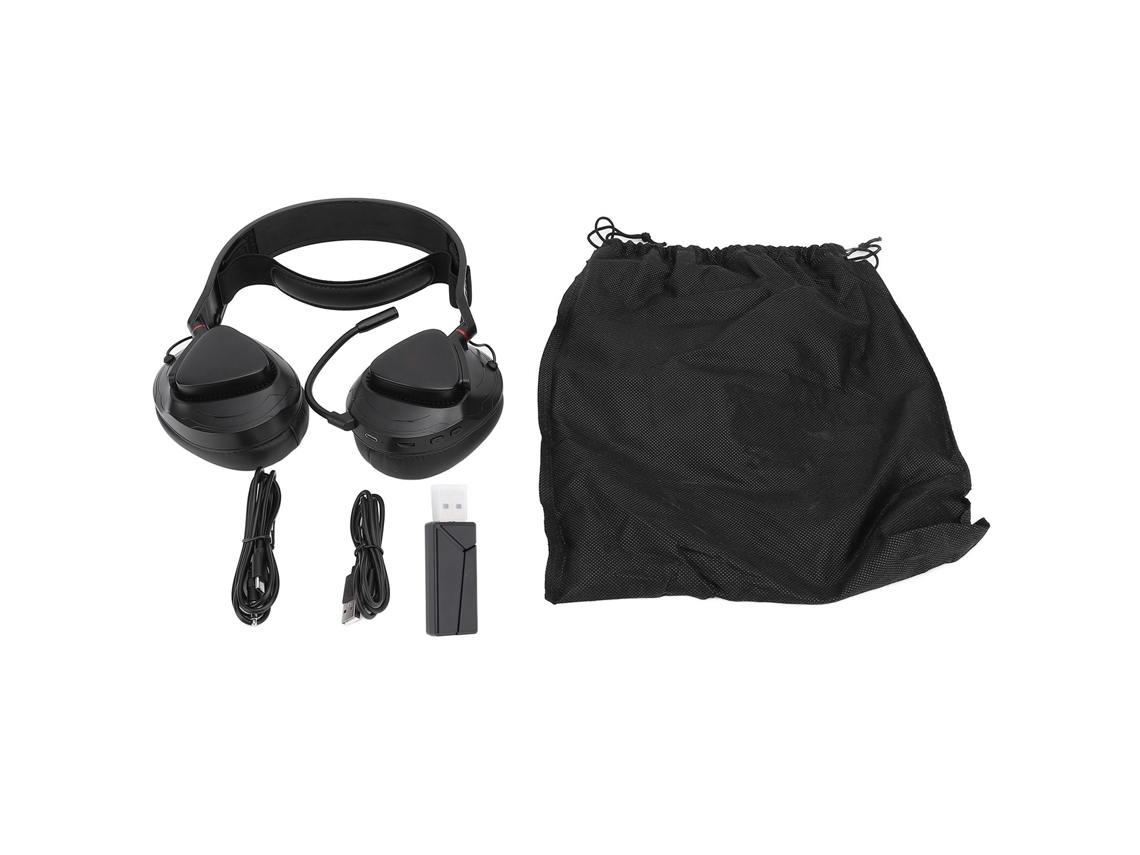 Fone De Ouvido Para Jogos Sem Fio Com Fio 2.4g Bluetooth 4 Modos Bandana Ajustável Preto Vermelho