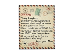 Mali coberto de Flanela Air Mail Papai/mãe para Filha Presente com Letra Quilt Macio