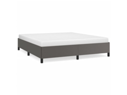 Bed Frame, Bed Frames Vidaxl Cinzeto Couro Artificial (160 X 200 Cm)