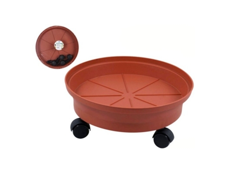 Sousplat  Com rodas Plástico Castanho (Ø 32 cm)