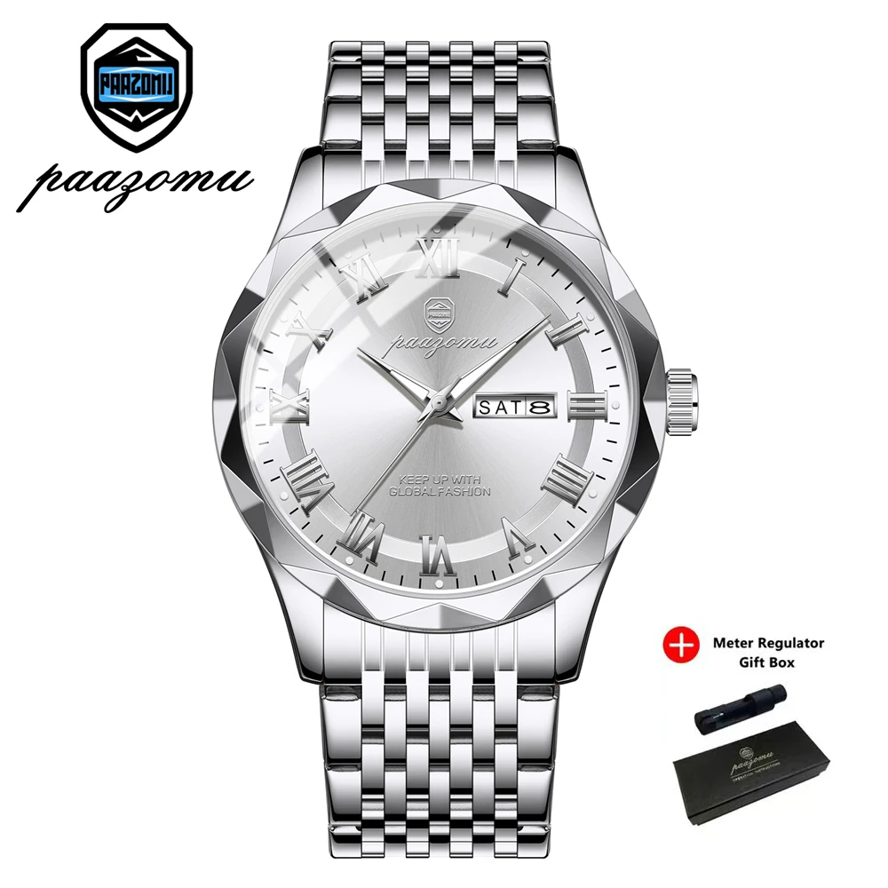 Relógio Casual Elegante (branco Prateado), À Prova D'água E Luminoso De Luxo.