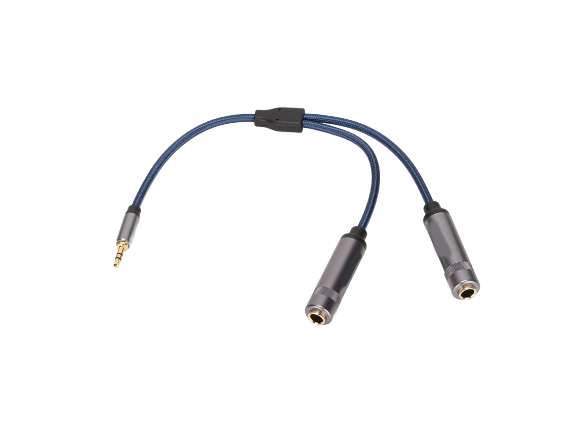 Mali cabo Adaptador 3.5mm Macho Trs para 2 X 6.35mm Fêmea Ts Splitter Estéreo 0.3m/1ft para Pc