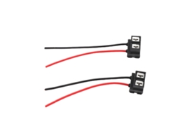 2pcs Conector Fêmea H7 4 Harness de Fio Cerâmico Angulado com Fio para Soquete de Lâmpada Led 12v 10a