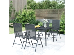 Pcs Conjunto De Jantar Para Jardim Aço Antracite Dkd Home Decor