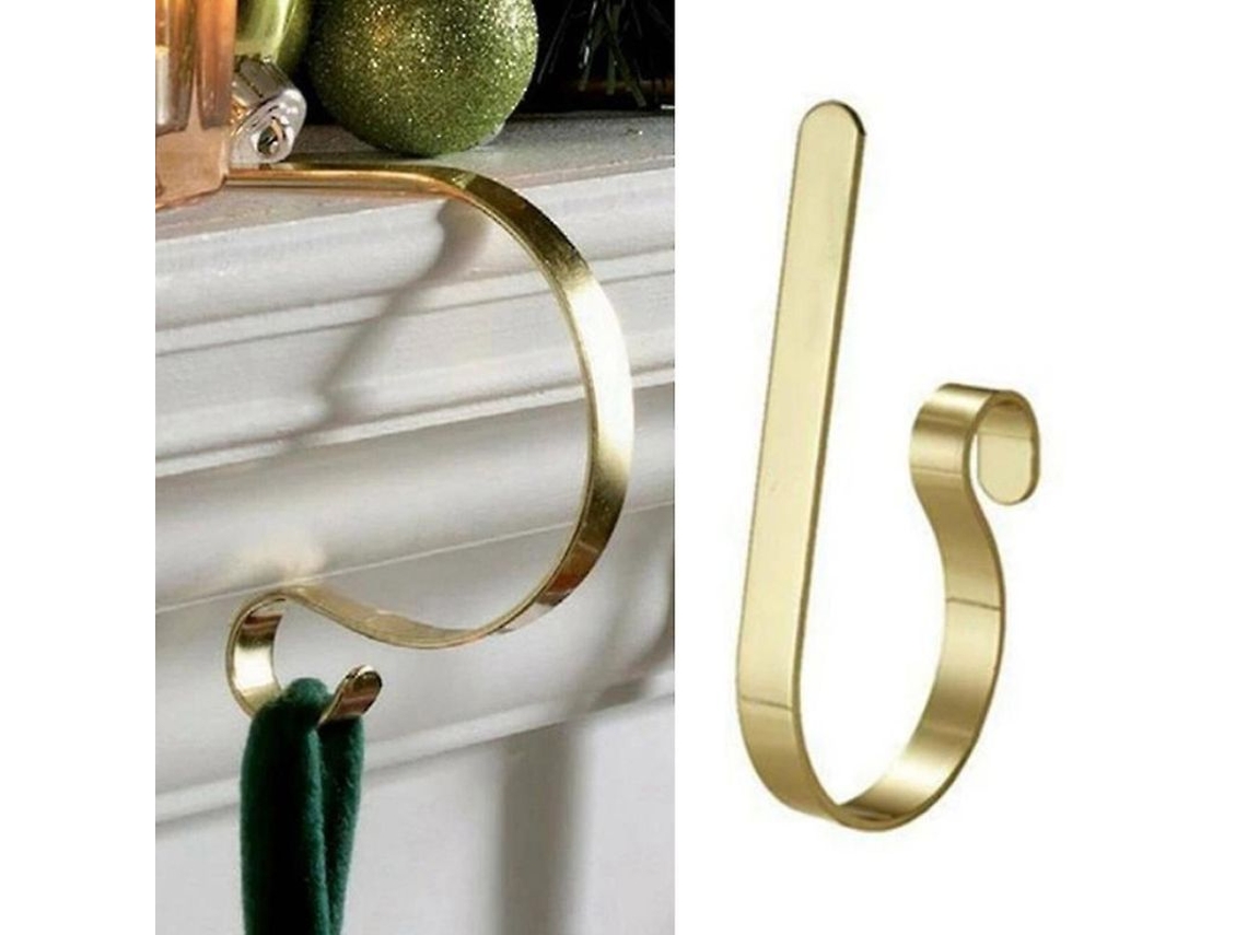 Apoio Para Meia De Natal Gancho Para Lareira Decoração De Casa Ornamental De Metal 1 Peça Oro