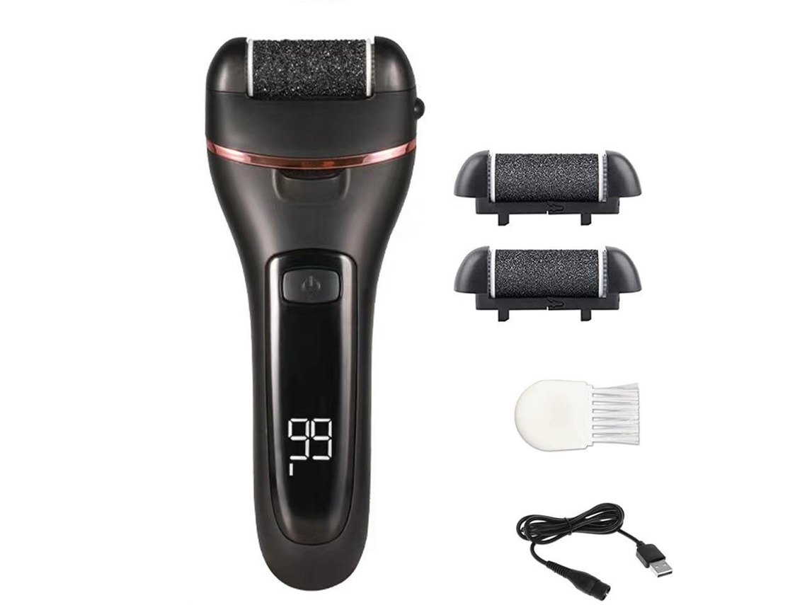 (preto) Esfoliador Elétrico Para Os Pés, Remove Calosidades E Pele Morta, Recarregável.