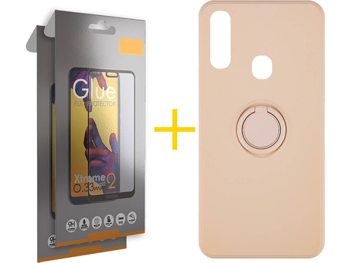 Capa + 2 Películas para Samsung Galaxy A20e SKYHE Rosa-Creme