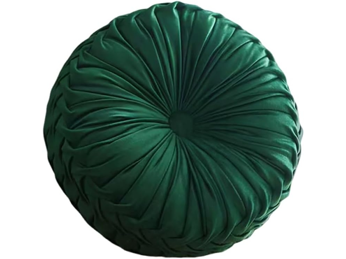 Almofada Decorativa Redonda 38cm Verde Escuro – Decoração Sofá