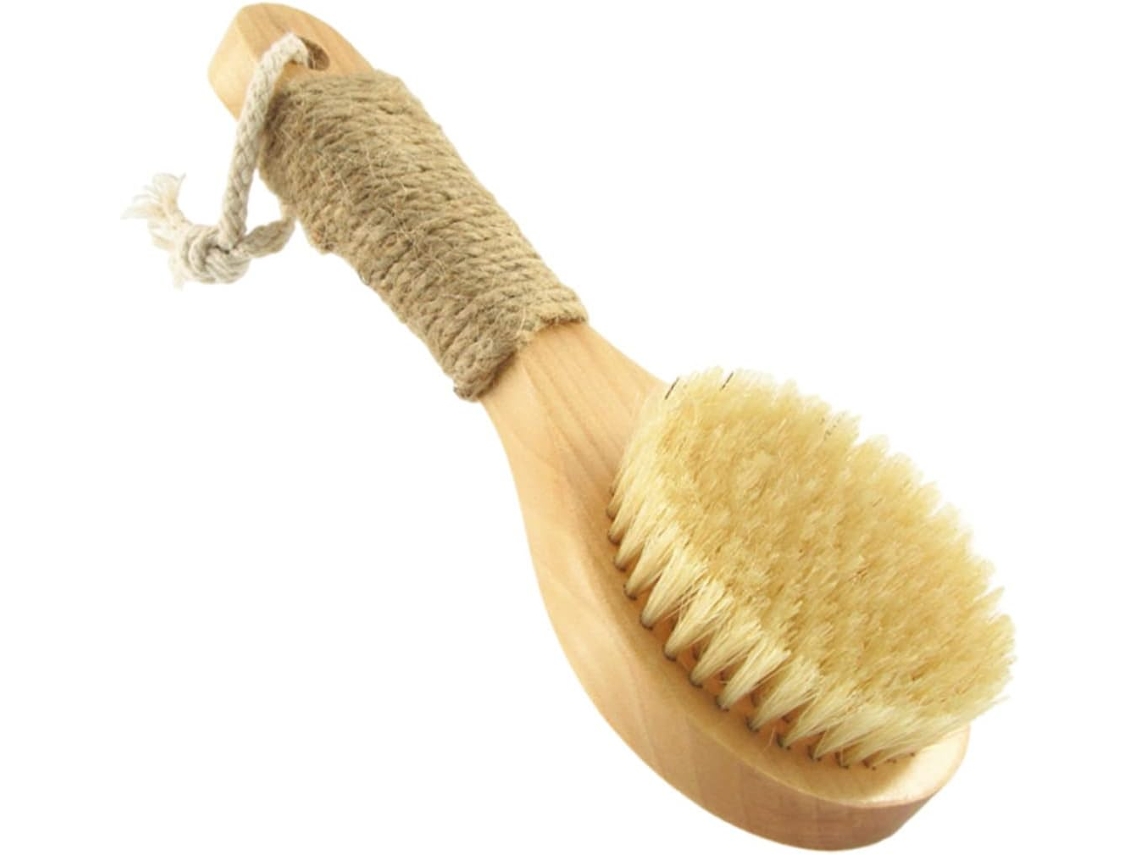 Escova De Banho Madeira Antiderrapante Popetpop 20cm, Escova Esfoliante Para Massagem Corporal, Unissex, Uso Diário