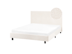 Cama Beliani Albi De Bouclé Blanco 135x211x94