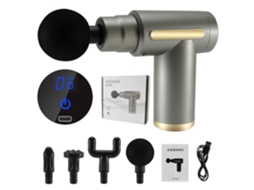 Pistola de Massagem Muscular com Tela Led para Fáscia, Massageador Muscular de Tecidos Profundos MDUG (cinza)