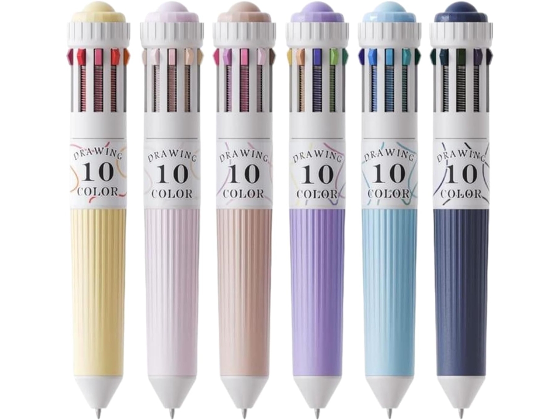 Canetas Multicoloridas Genéricas – Esferográficas 10 Em 1, Cores