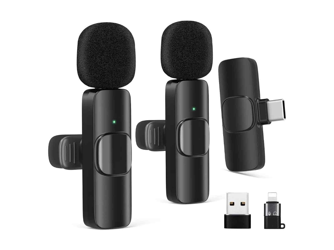 Lurelia Microfone De Lapela Sem Fios Redução De Ruído Plug And Play Baixa Latência Para Gravação