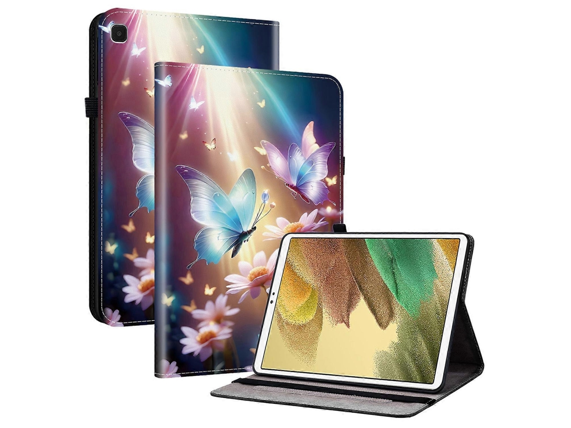 Capa de couro com estampa floral e compartimentos para cartões para Samsung Galaxy Tab A7 Lite 8,7 polegadas T220 T225 Hengrongshen