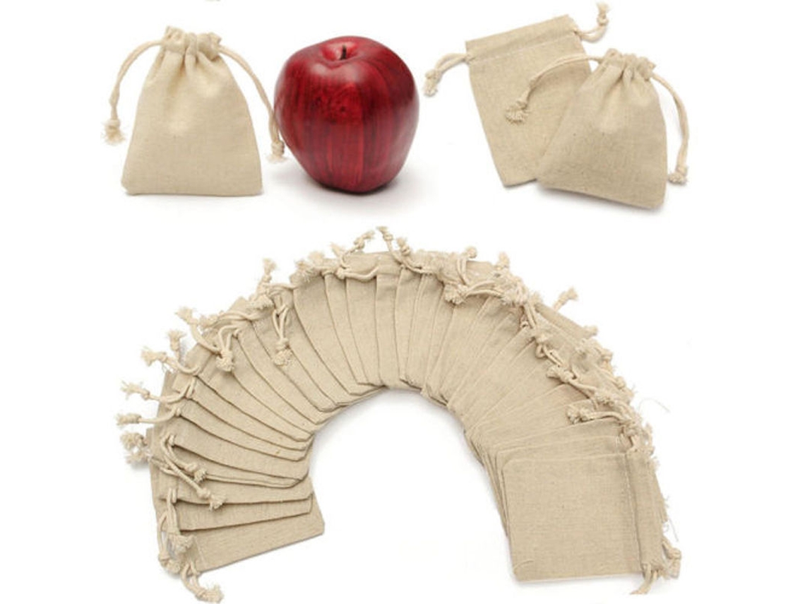 Conjunto De 10 Sacolas De Presente De Algodão, Sacolas De Juta Com Cordão Para Projetos Diy., 10 St