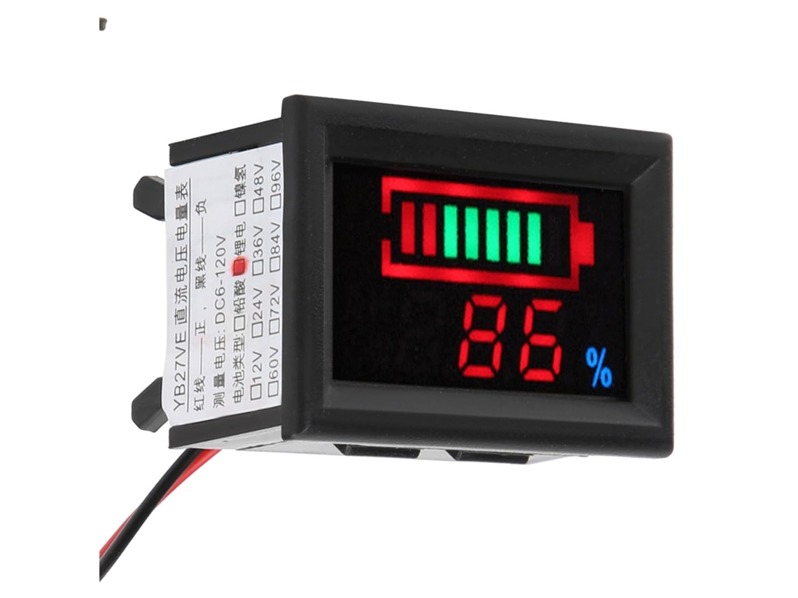 Monitor De Bateria 12v Leitor Medidor Com Nível Poste Derivação