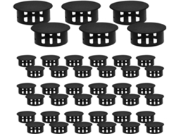 Tampões De Nylon Pretos 2cm Para Furos, Com Fecho De Pressão Para Móveis, Caixas Elétricas E Tampas Decorativas, Pacote