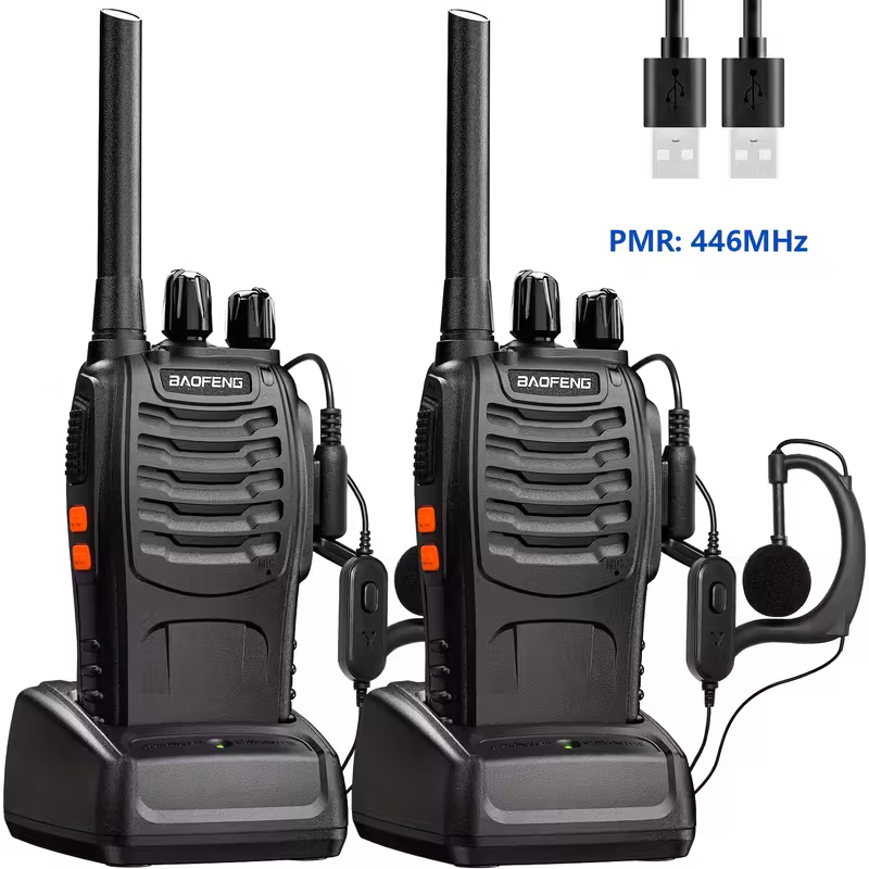 Walkie Talkie Adulto, Bússola, 3 Km, Recarregável Usb, Uhf, Ideal Para Senderismo Rosae
