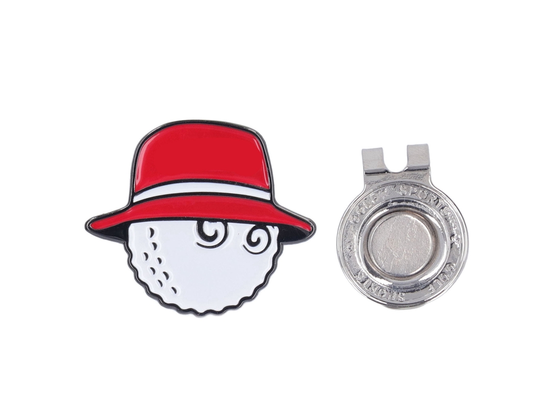 Clip Para Chapéu Com Marcador De Bola De Golfe Magnético Anti-roxo Removível Para Homens E Mulheres Vermelho