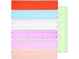 Kit com 14 réguas de plástico transparentes e coloridas, ferramenta de precisão para desenvolvimento de medicamentos, ideal para estudantes e profissionais.