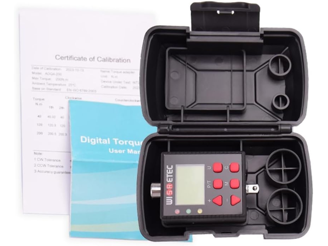 Medidor de torque digital Sinraoee com visor e dois modos de operação.