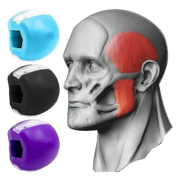 Conjunto De 3 Bolas Silicone Para Exercício Dos Músculos Faciais, Da Mandíbula E Do Pescoço