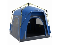 Tenda pop-up DECORALAR TECH, 4 portas, 4 janelas, azul e cinza