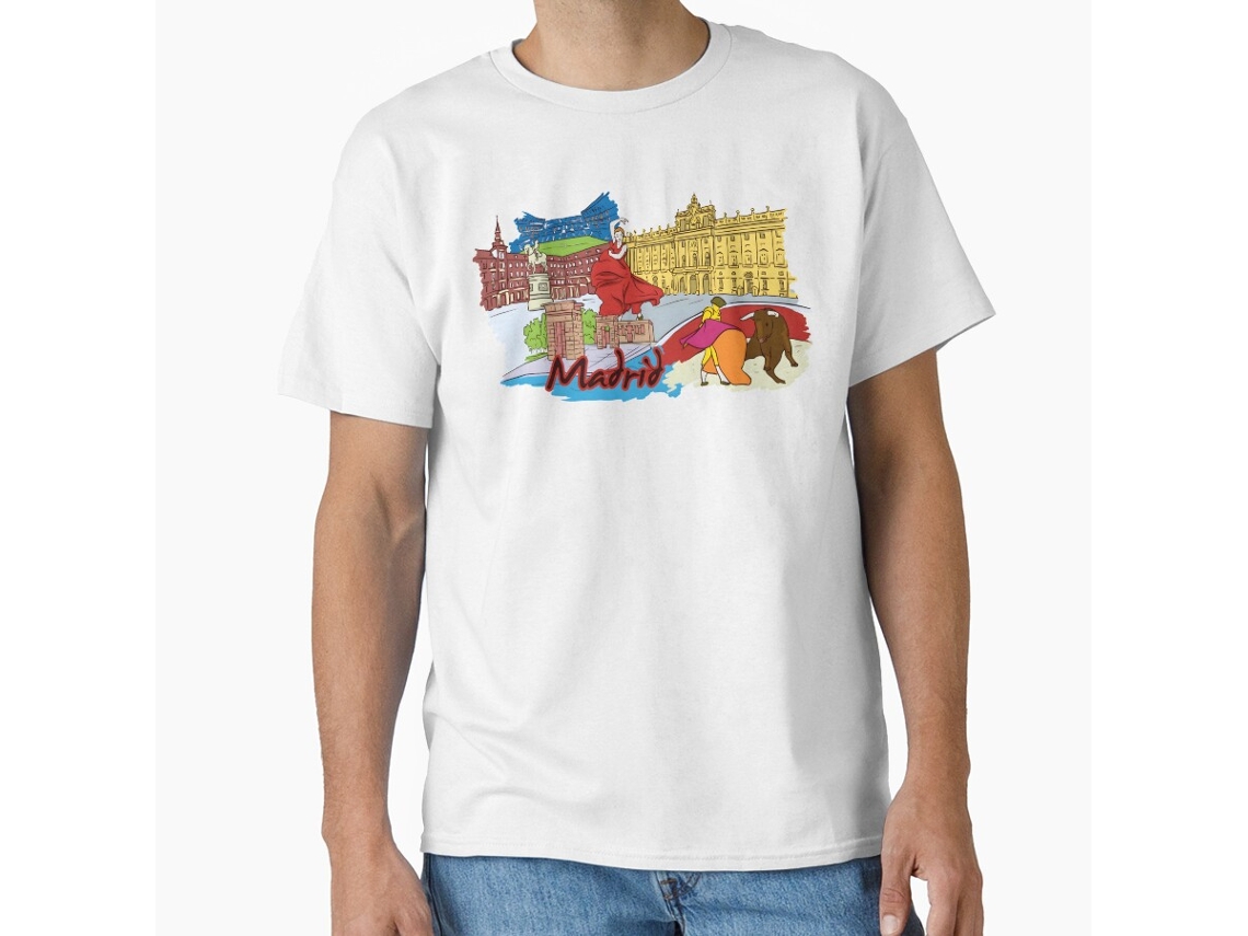 T-shirt Rockinstone Madrid Classic Unisex For Football Fans-(s)