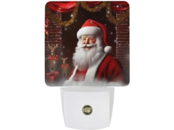 Luminária de parede noturna, Luminária noturna do Papai Noel, Luminária noturna com zoom, Luz LED branca, Lâmpada