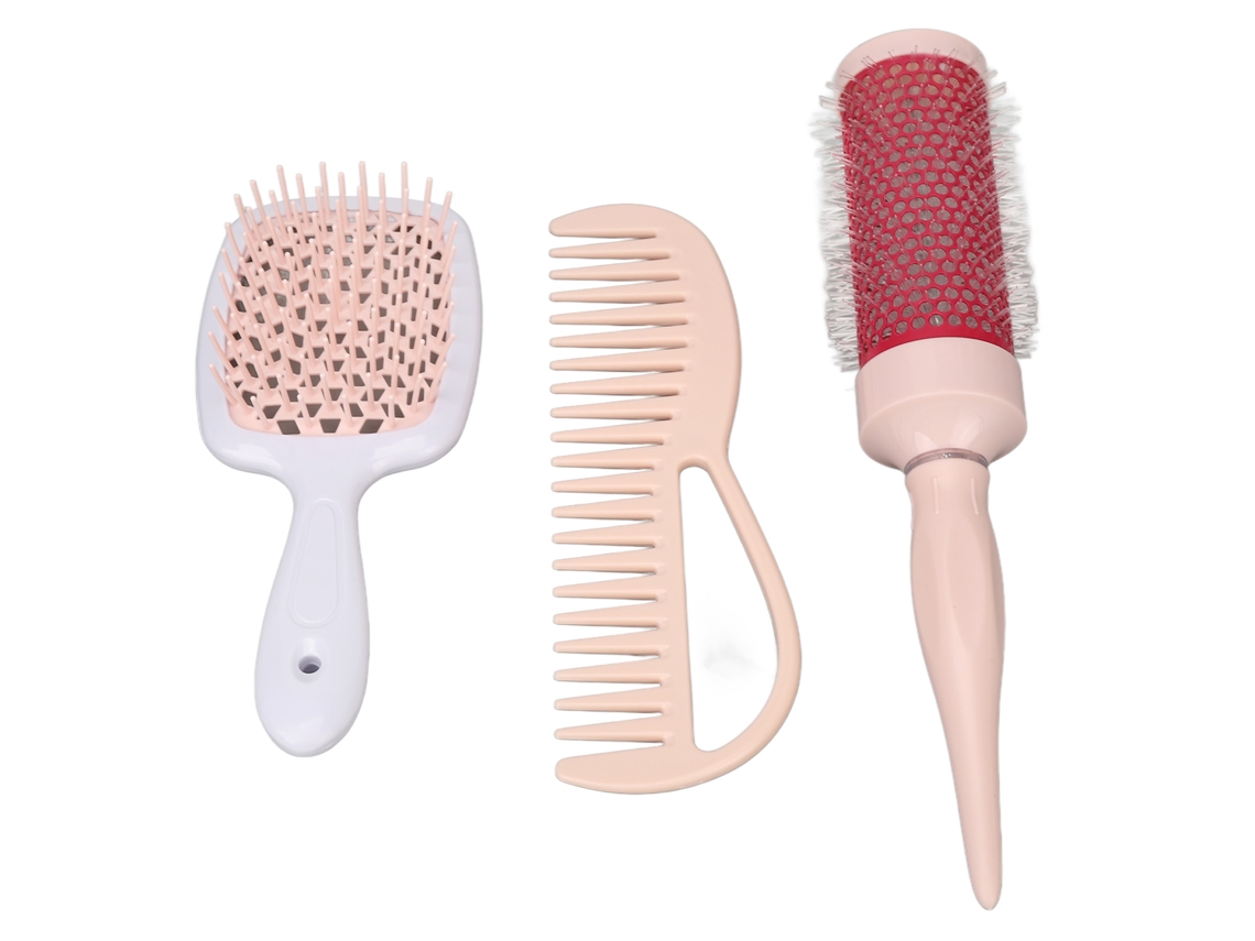 2026 3 Peças Pentes Escovas de Estilo Oco para Penteado Massagem de Couro Cabeludo Portáteis Set