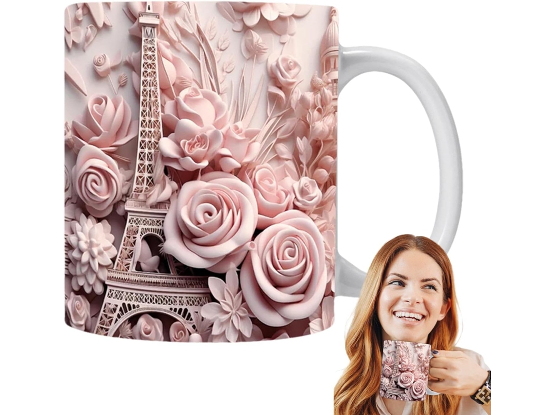 Caneca Torre Eiffel | Caneca De Chá De Cerâmica Com Desenho Da Torre | Caneca De Café