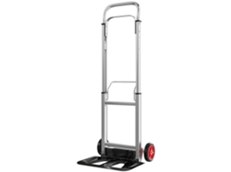 Carro De Transporte Dobrável De Alumínio Com Cabo Telescópico Ajustável Carga 90 Kg 40x41x108 Cm Prateado E Preto