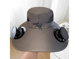 Chapéu com Ventilador Solar, Recarregável, para Pesca MDUG (verde março Redondo)