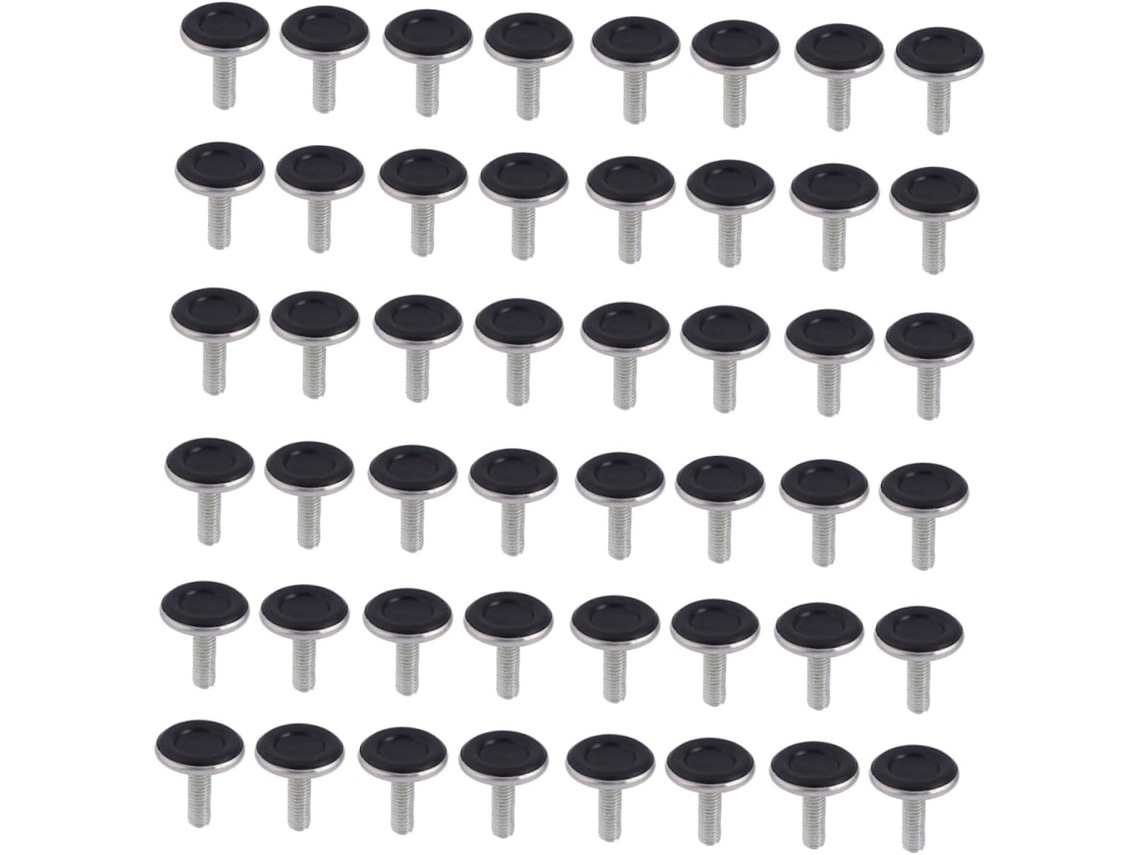 Sewroro 48 Peças Niveladores De Móveis Ajustáveis E Protetores Pés Cadeira M8x25mm Com Base Preta Para Mesas Armários
