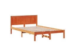 Conjunto 1 Estrutura Da Cama Vidaxl Castanho Madeira De Pinho Maciça (135 X 190 Cm)