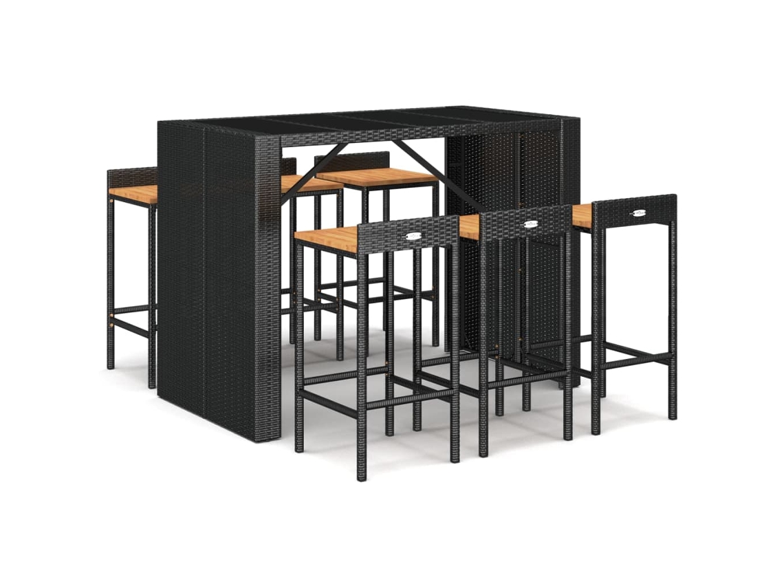 Garden Bar Set, Garden Bar Sets Vidaxl Preto Rattan / Vime (n/a)
