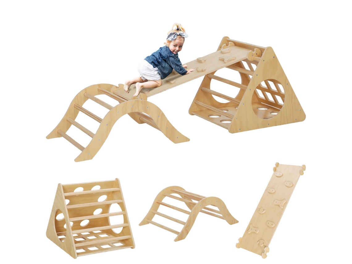 Jogo De Aprendizagem Madeira De Pinho Cor Cor De Madeira Natural 175x59,5x60 Cm Aiyaplay