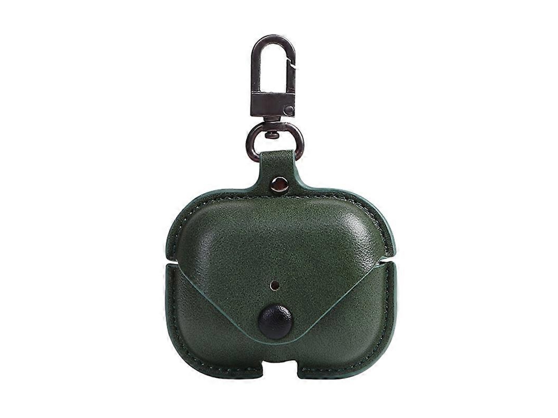 Capa protetora para fones de ouvido AirPods Pro em couro PU com textura de lichia e gancho. GIECY