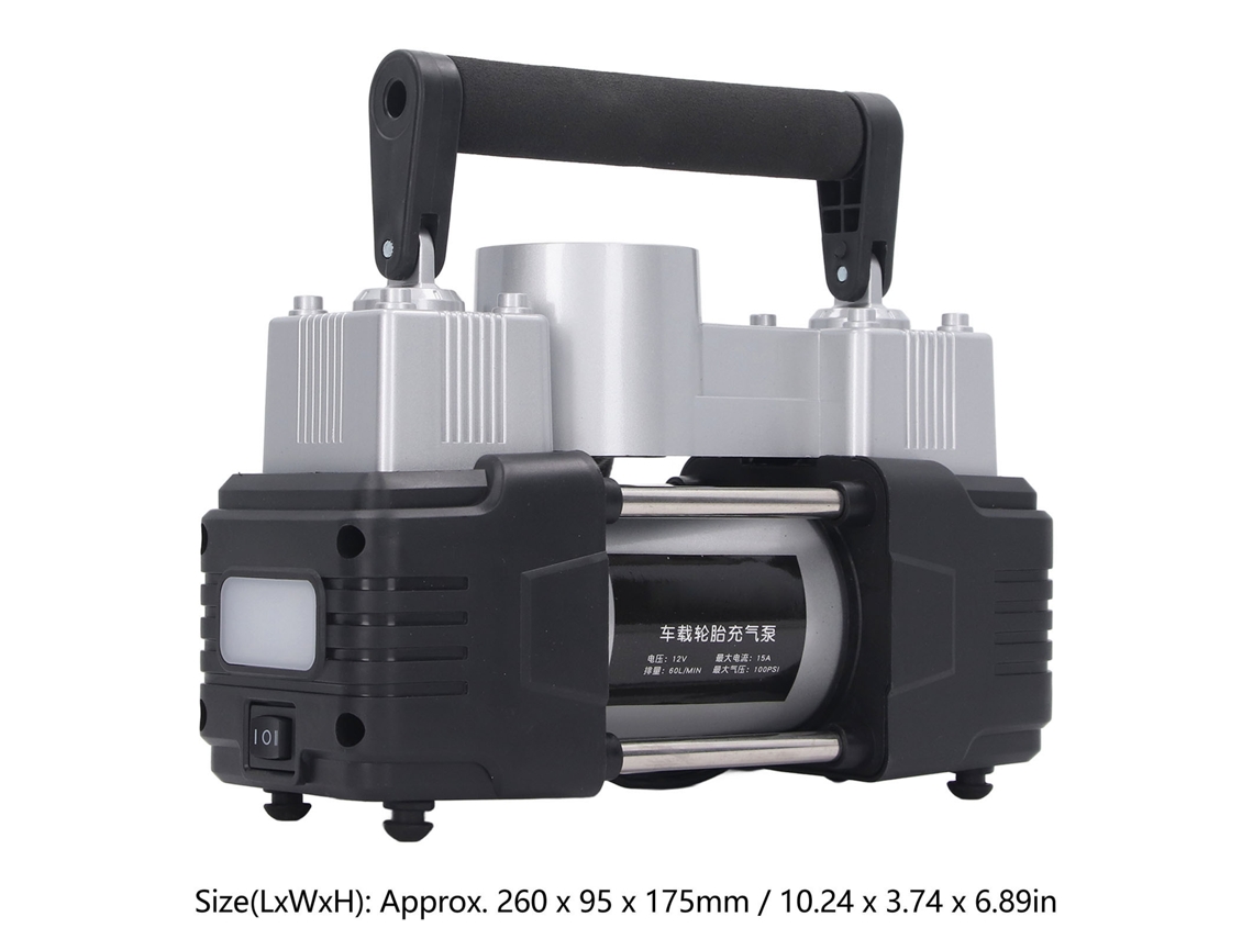 Laxiscreed Compressor De Ar De Dois Cilindros Para Automóveis Com 12v E Luz Led