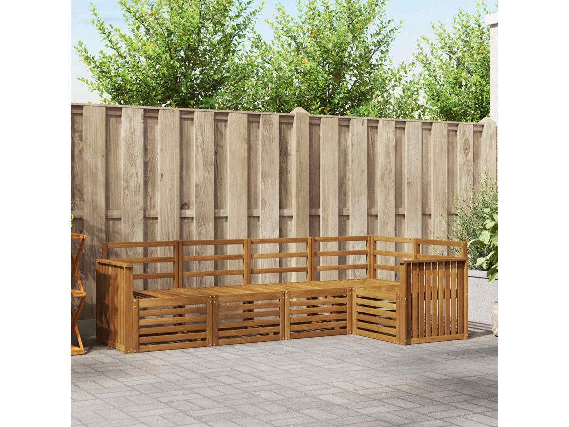 Vidaxl Conjunto De Sofá Sectional 5 Pcs Natural
